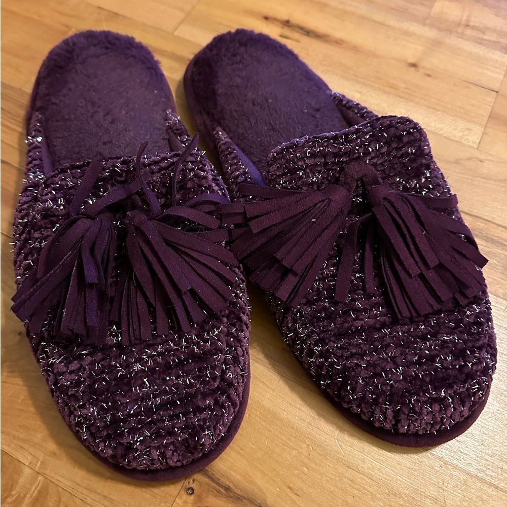 Plum & Silver Slippers